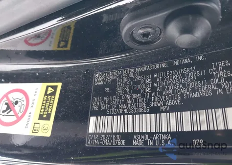 2012 Toyota Highlander z USA, uszkodzony, nr VIN 5TDZA3EH0CS030606